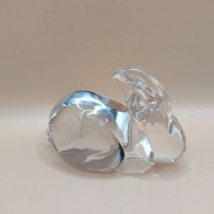 Vintage Signed DAUM France Bunny Rabbit Crystal Figurine